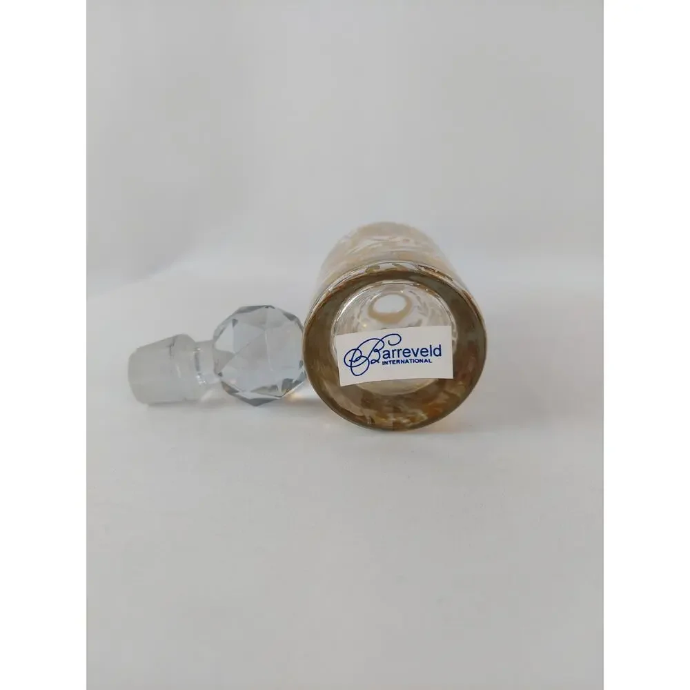 Barreveld International Glass Gold Handpainted Glass Topper Decorative Bottle